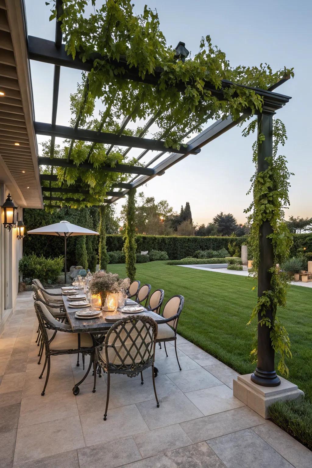 Al fresco dining is both stylish and enjoyable.