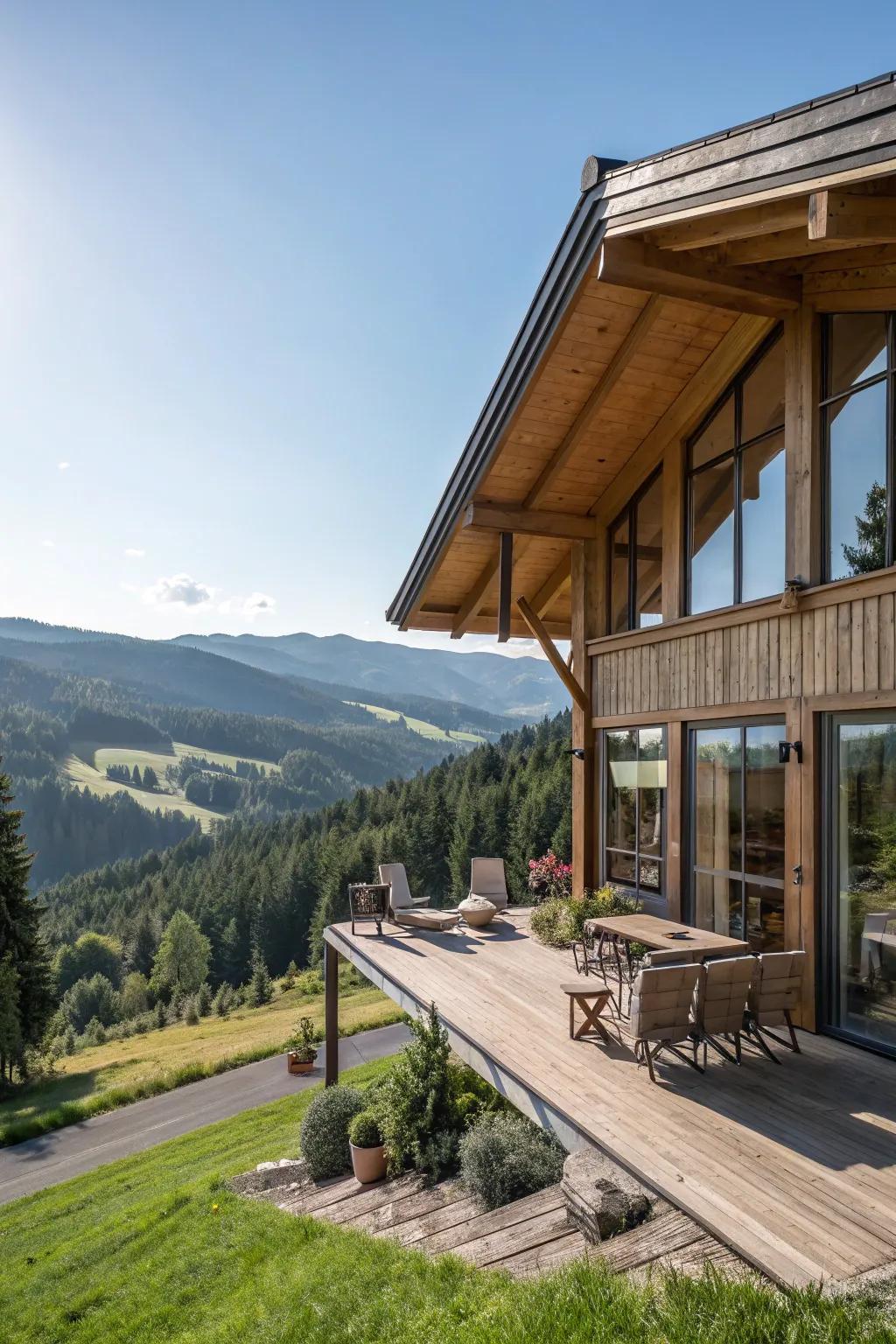 Terraces provide the perfect spot to enjoy the view.