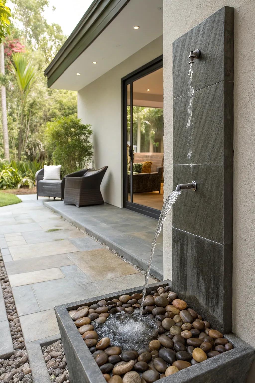 Save space with a stylish wall-mounted fountain.