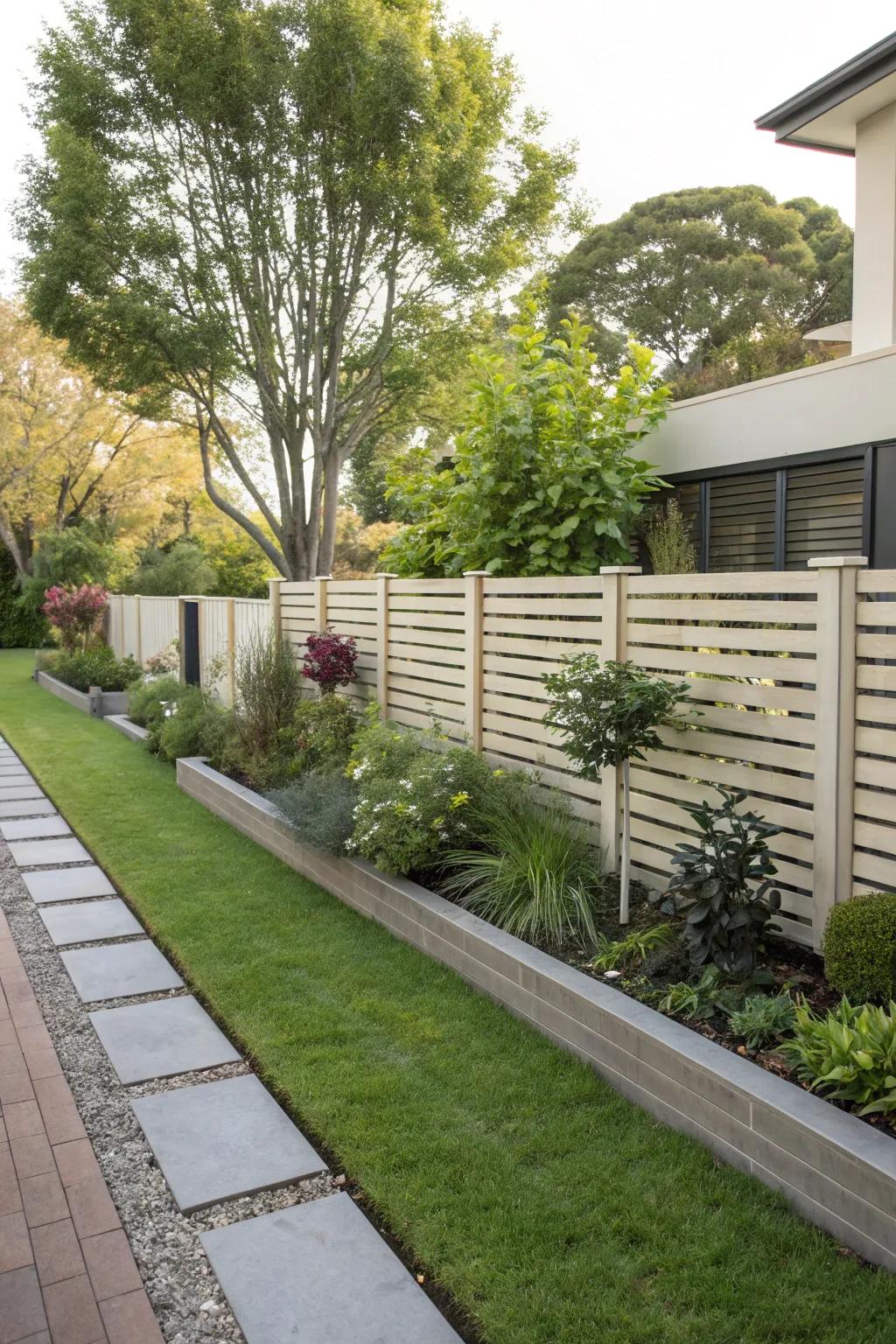 Stylish fencing offering privacy and elegance.