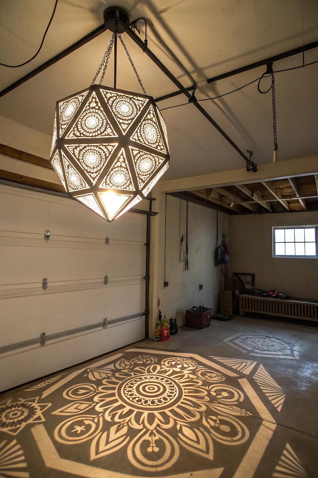 Let your garage lighting be a statement piece.