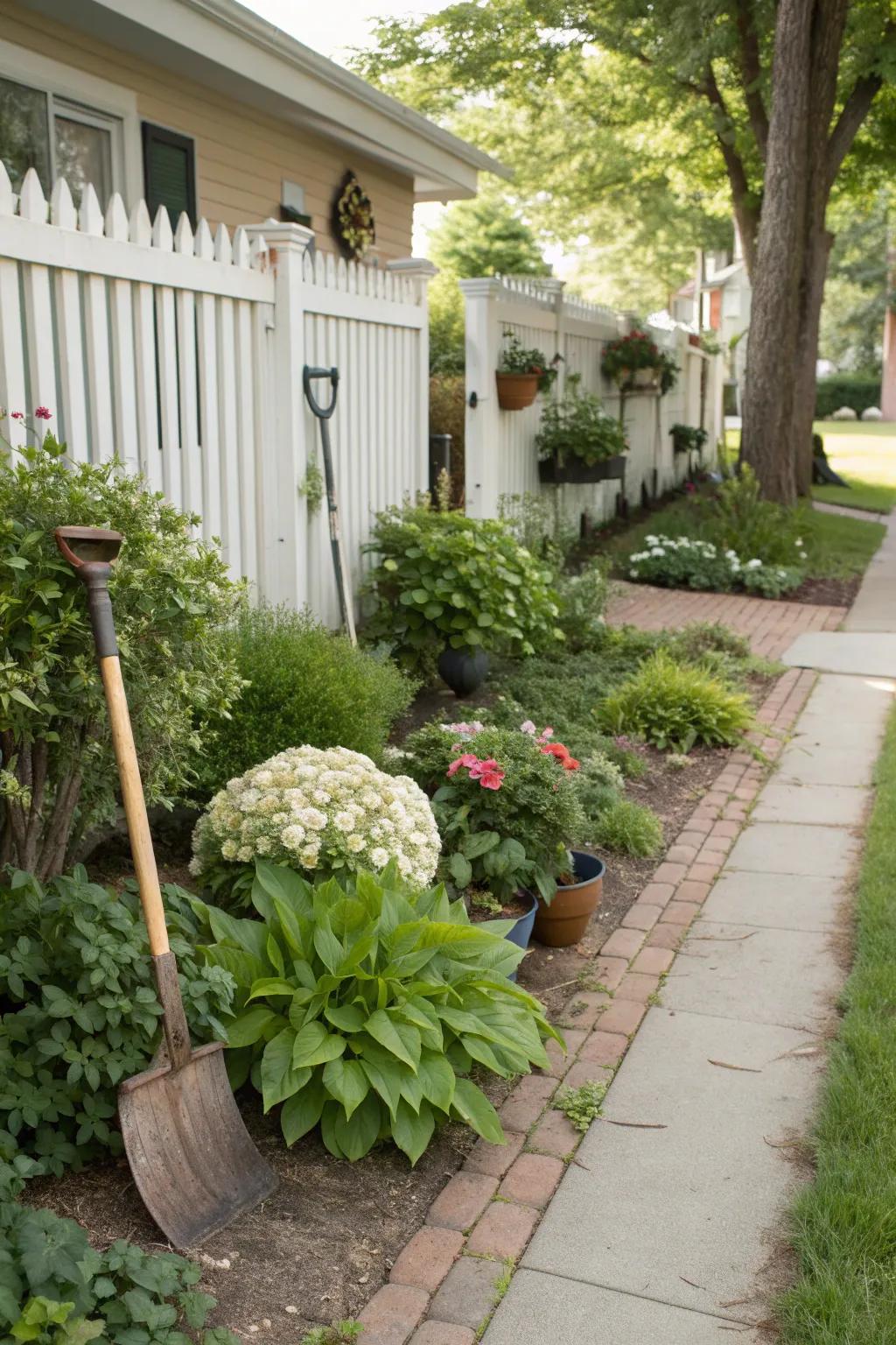 Neutral tones bring a calming atmosphere to a minimalist yard.