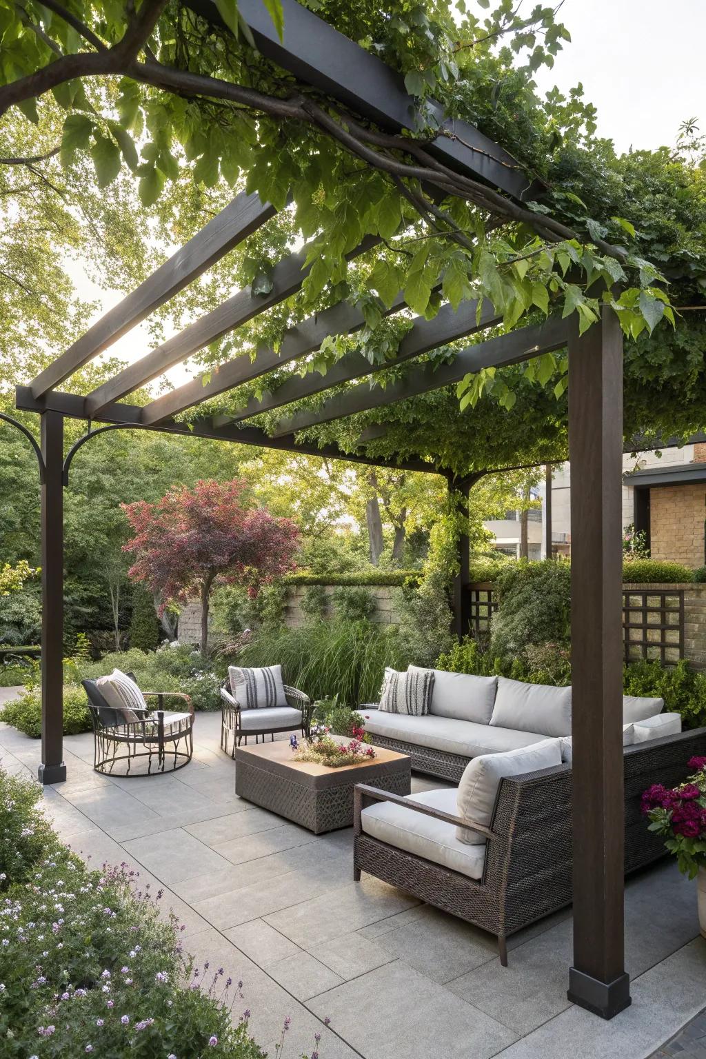 Find comfort in the shade with a stylish pergola.