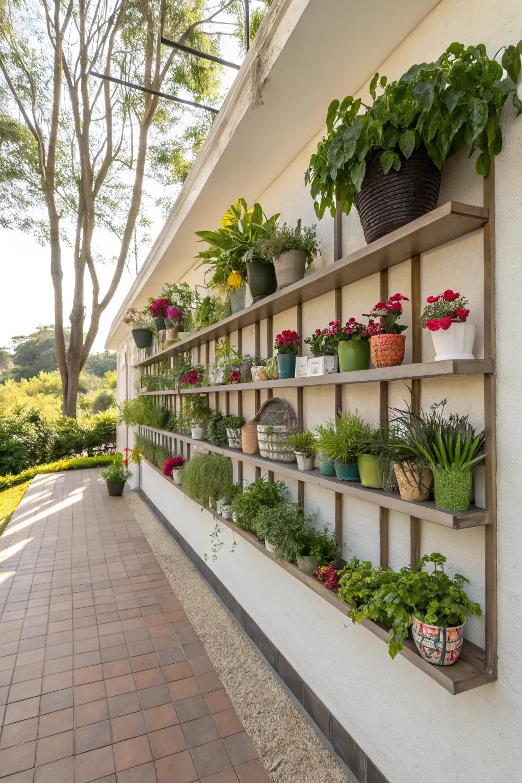 Functional shelving provides both practical and aesthetic benefits.