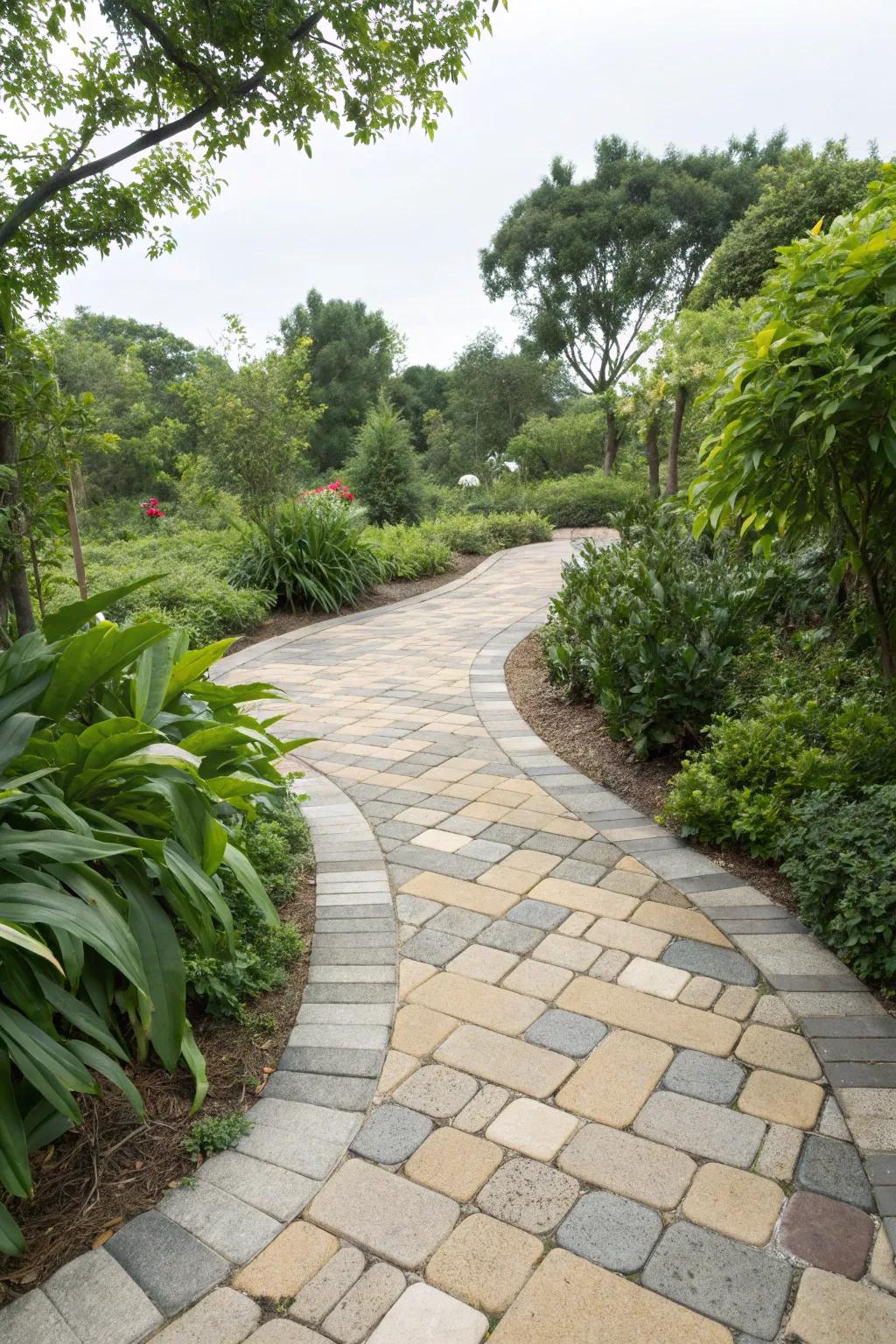 Natural and neutral colored pavers blend seamlessly with their surroundings.