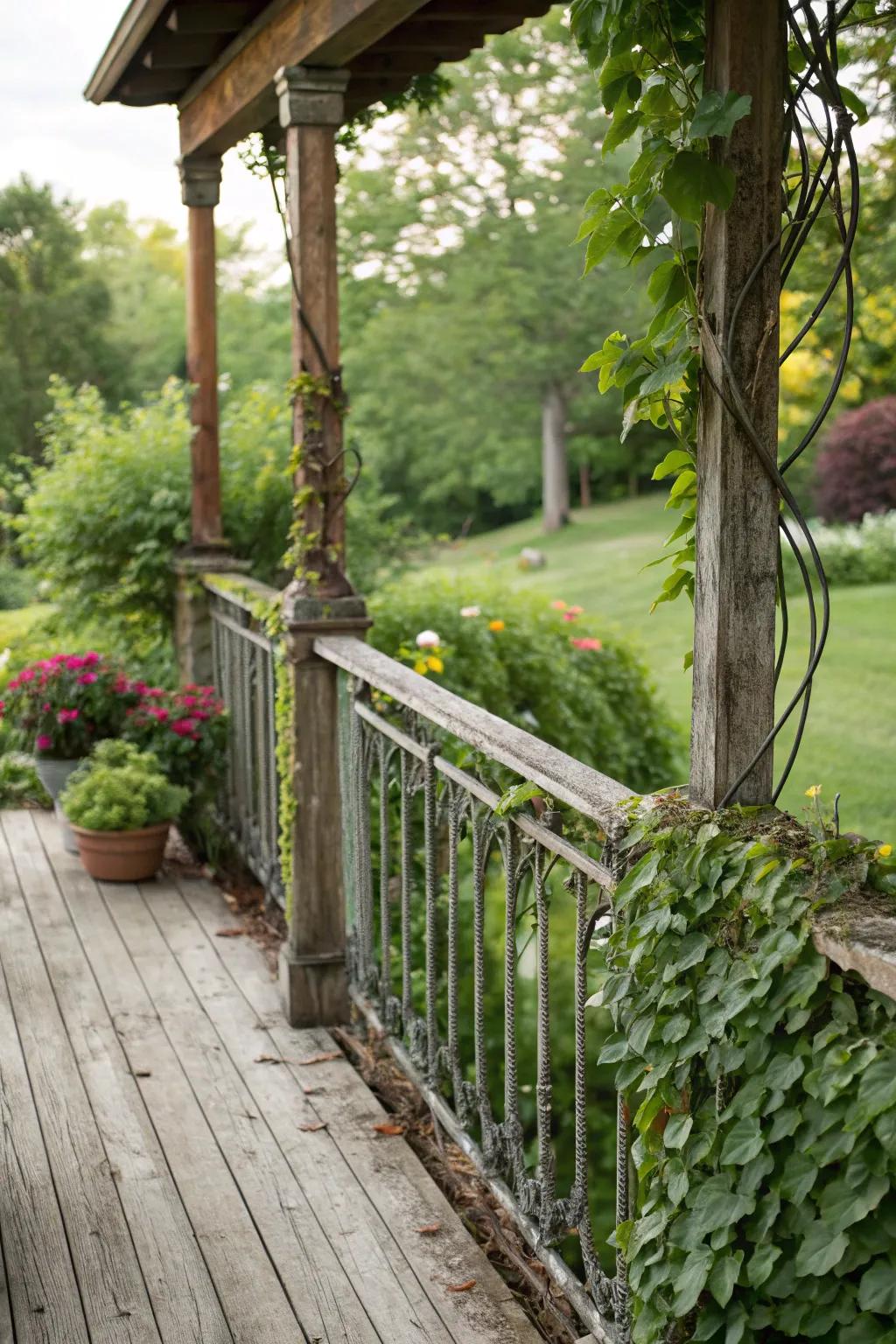 Rustic meets modern in this charming railing design.