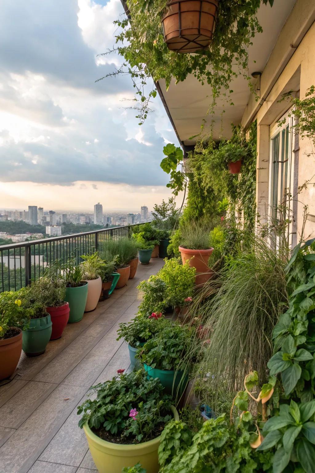 Greenery offers a refreshing contrast to vibrant decor.