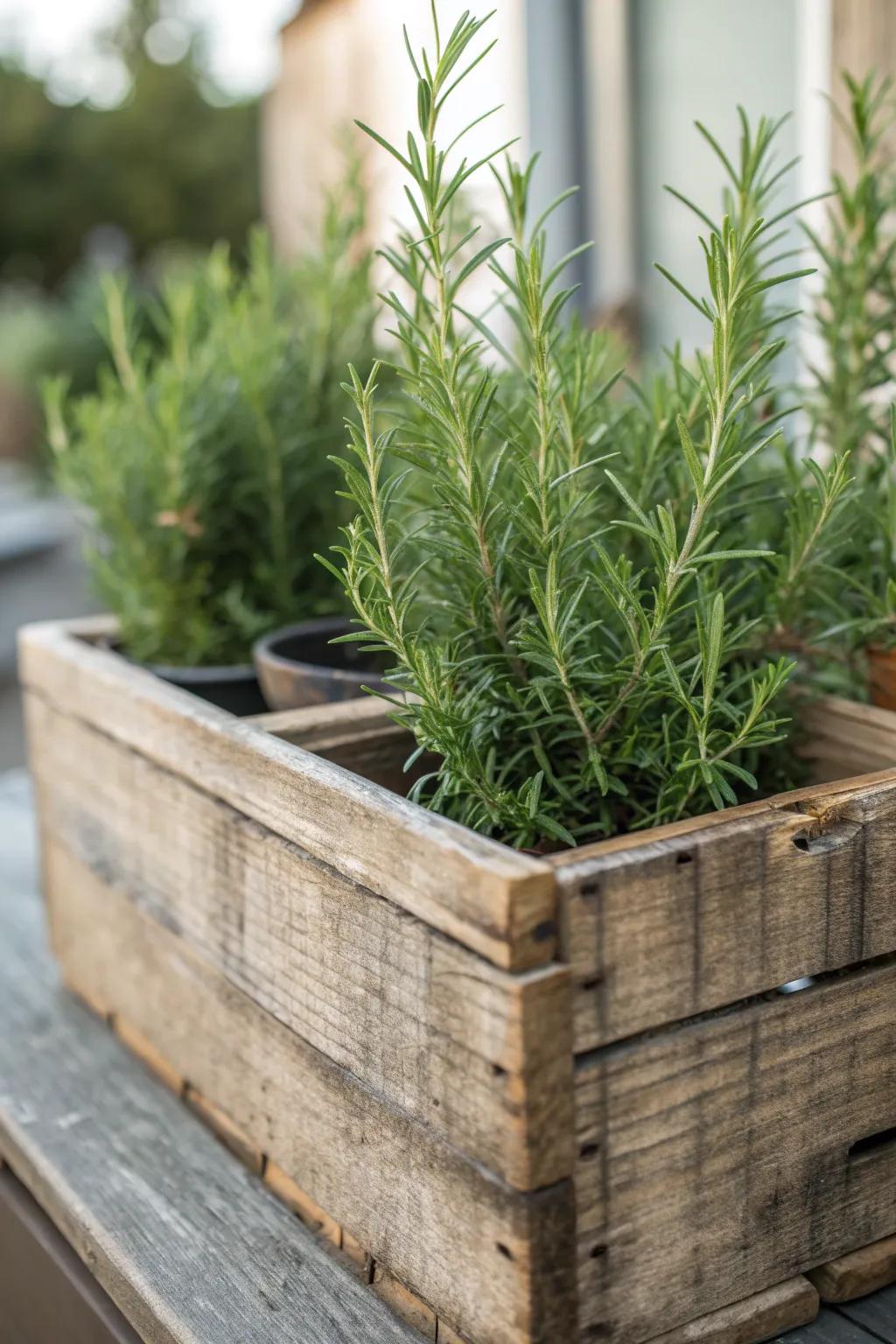 Rosemary: Fragrant foliage that doubles as a mosquito deterrent.