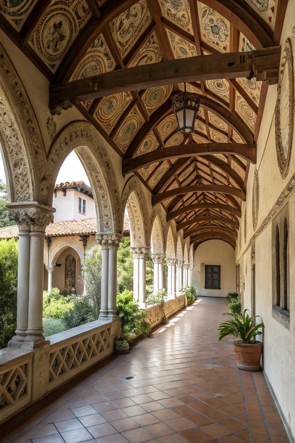 Architectural accents add visual interest to any breezeway.