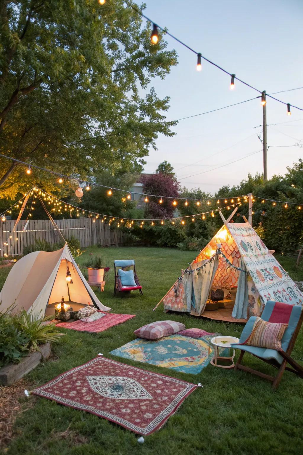 Experience the thrill of glamping right in your backyard.