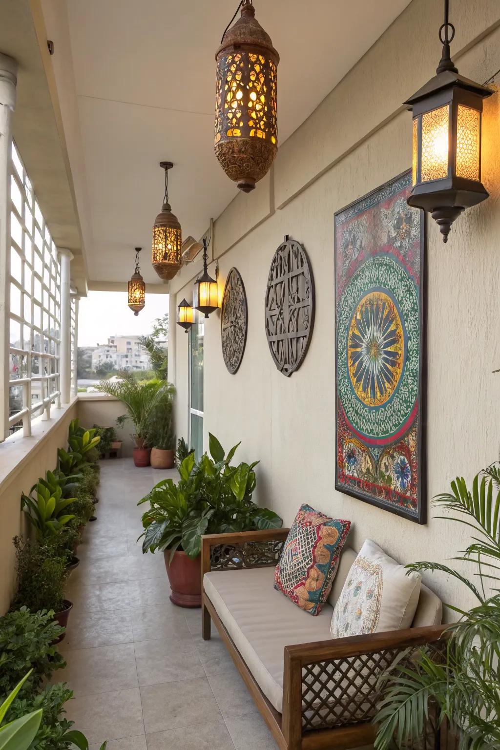 Personalized decorative elements make this patio stand out.