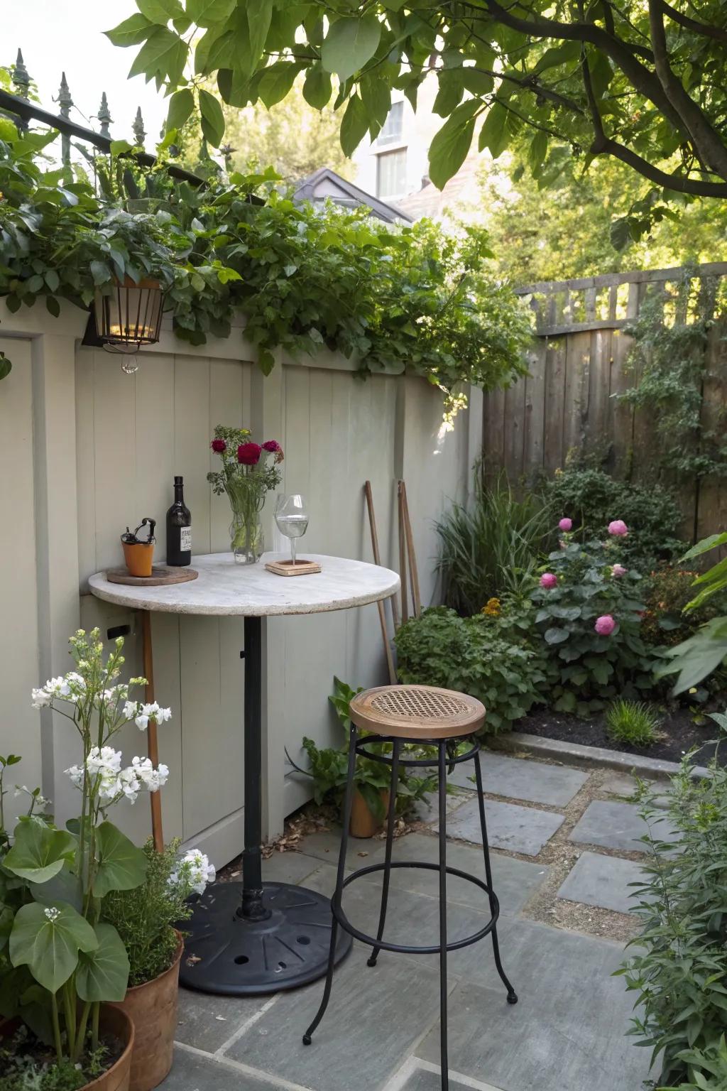 A convertible bar table is perfect for small spaces.