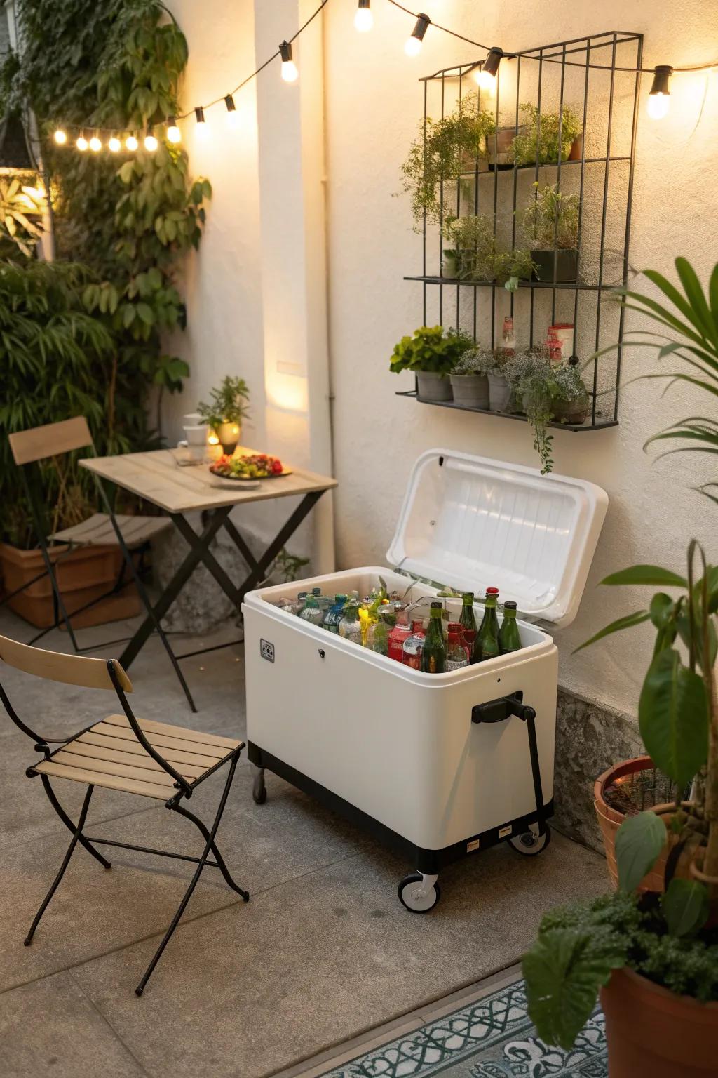 Keep it cool and convenient with a portable cooler bar.