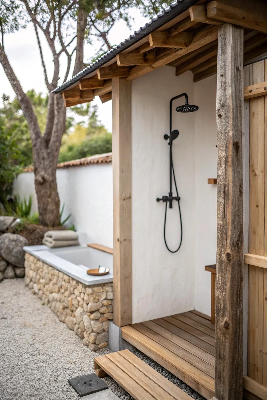 Minimalist fixtures keep the design sleek and modern.