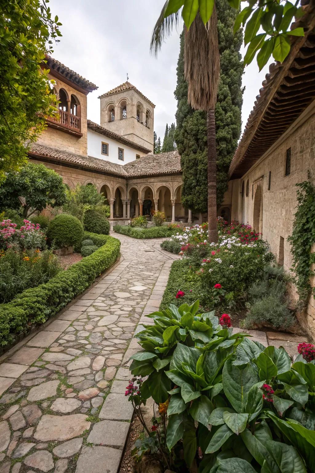 Stylish pathways guide you through your courtyard.