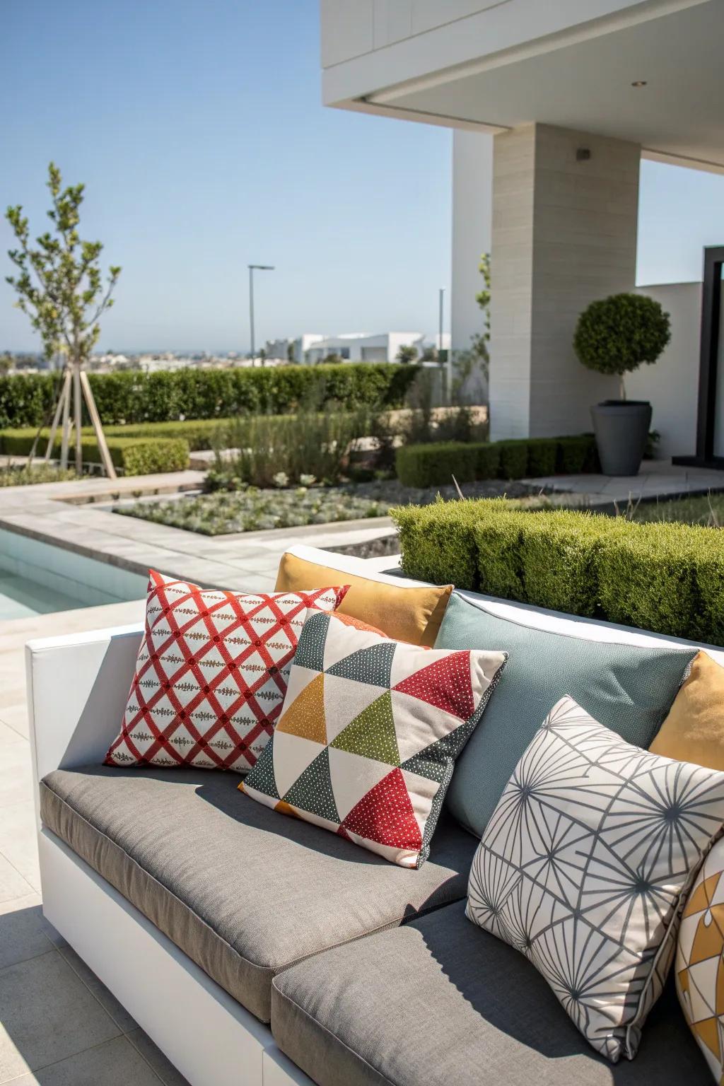 Geometric patterns give your outdoor space a modern and sleek look.