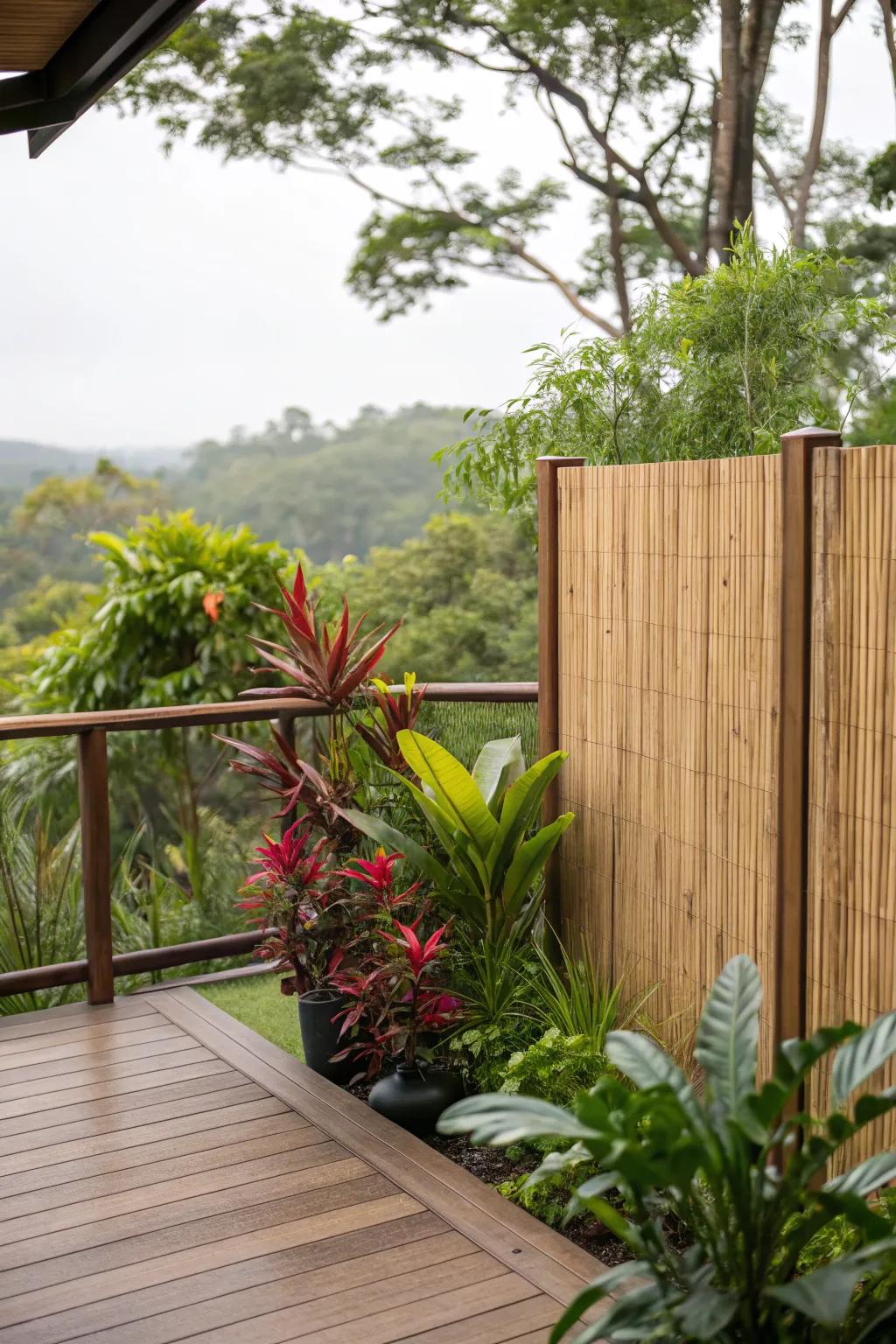 Bamboo screens offer a natural and stylish privacy solution.
