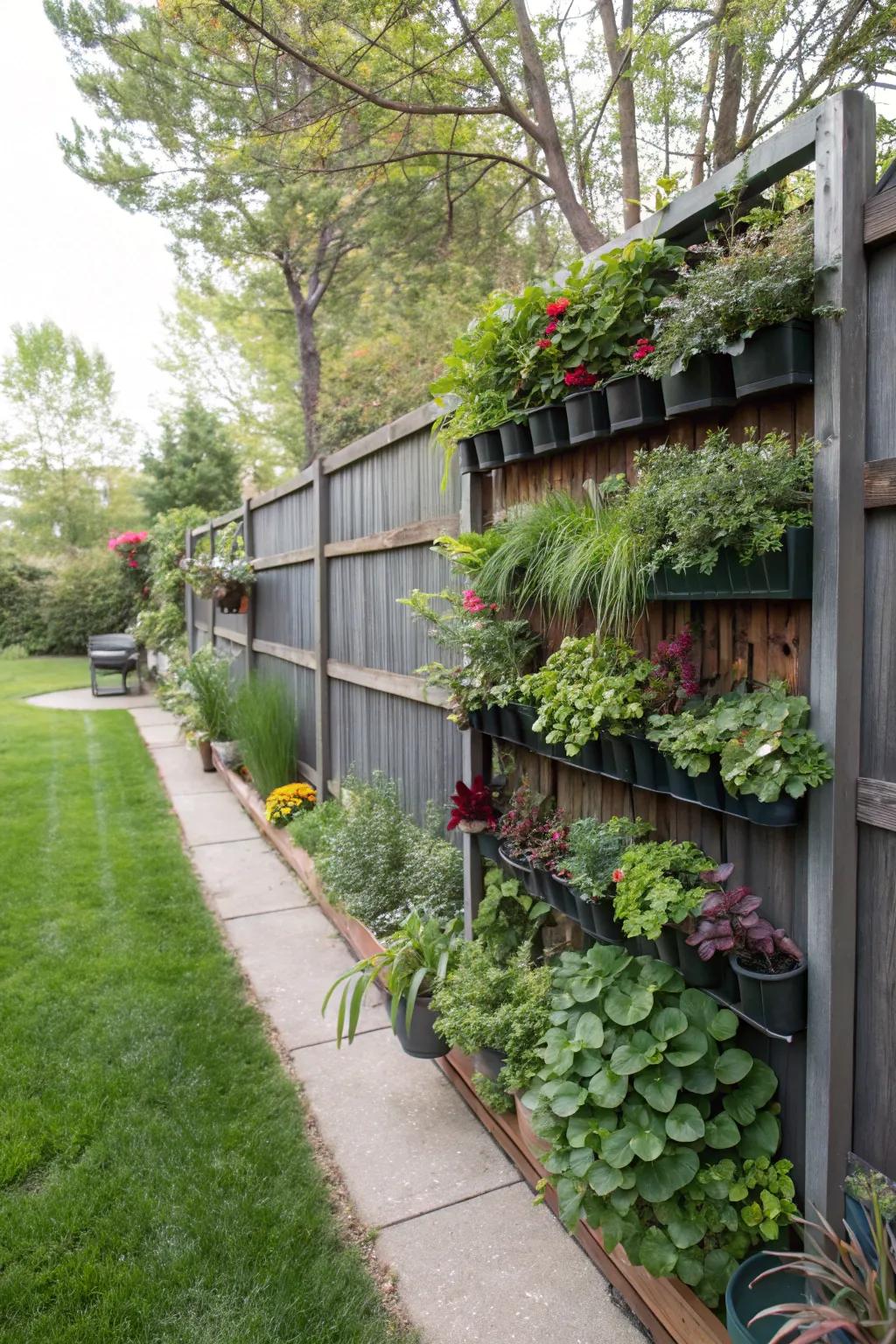 Vertical gardens are a space-saving way to add lush greenery to your outdoor area.