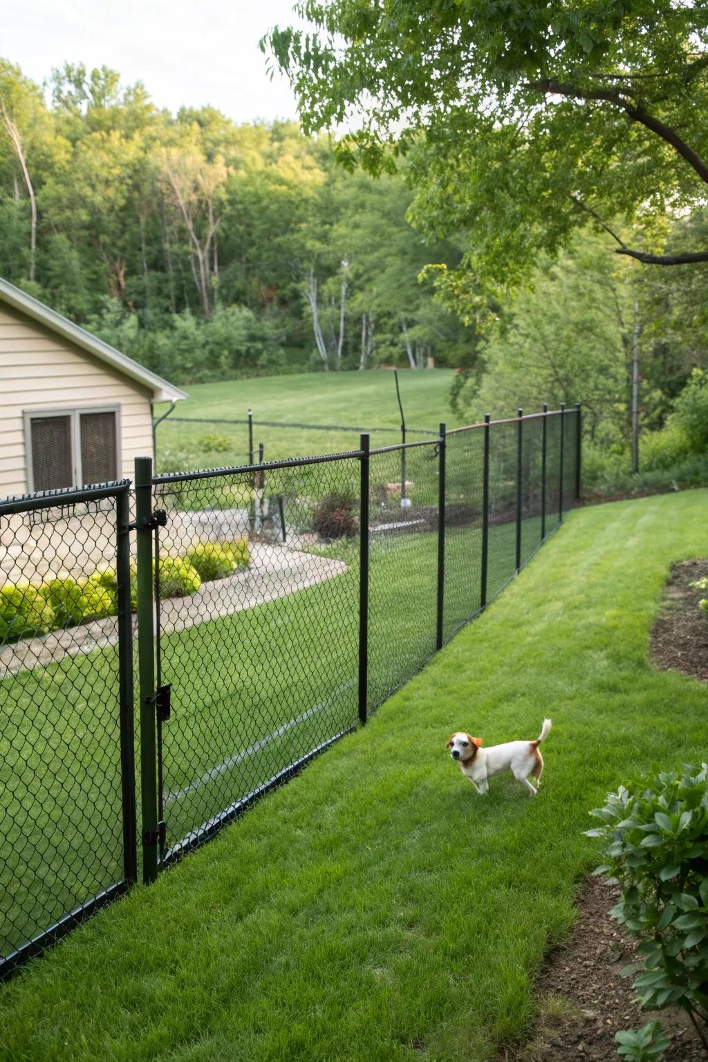 Mesh fencing offers a budget-friendly and secure solution.