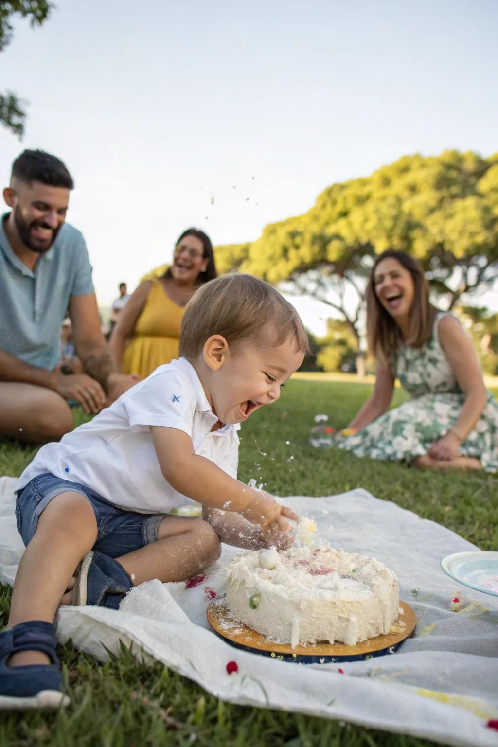A cake smash in the open air is a recipe for fun!