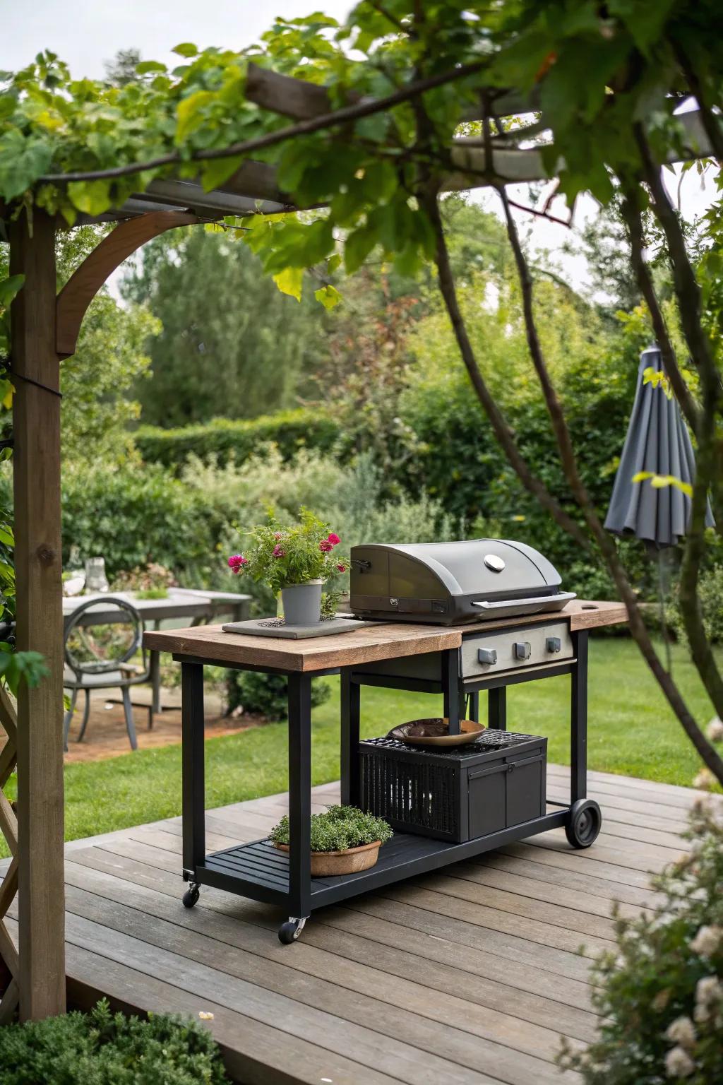 Ensure durability with a weather-resistant grill table.