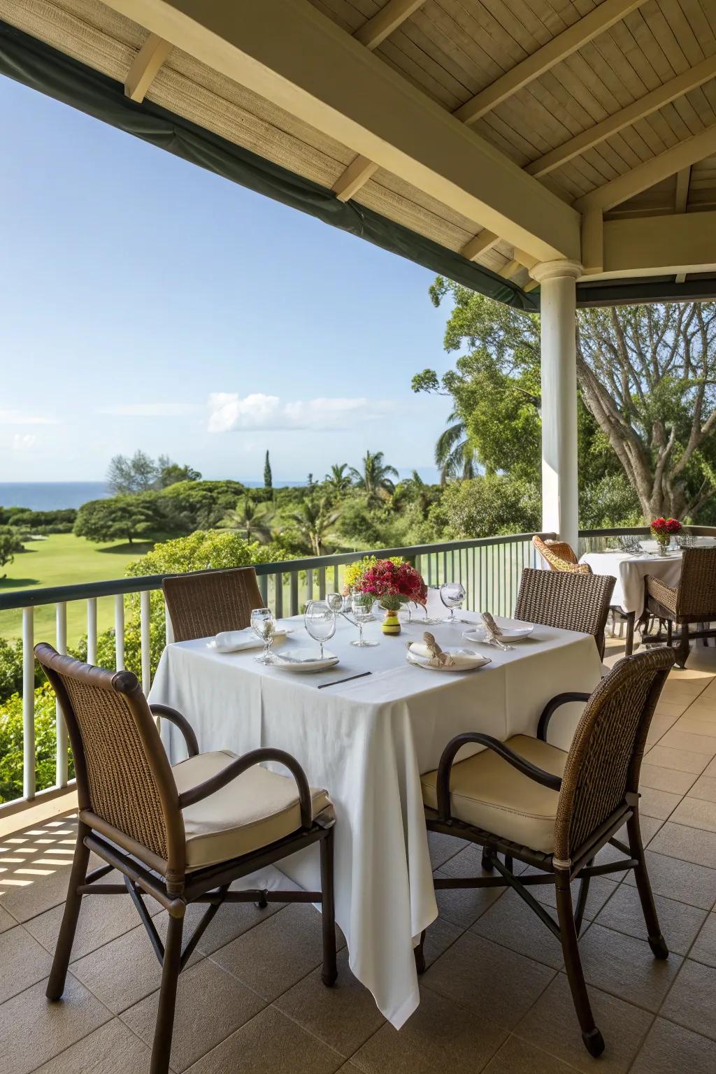 Enjoy al fresco dining on your lanai.