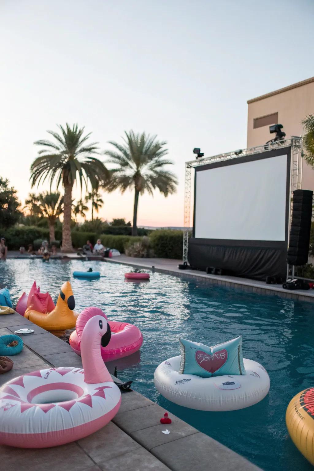 Poolside movie nights offer a refreshing twist on the classic outdoor cinema.