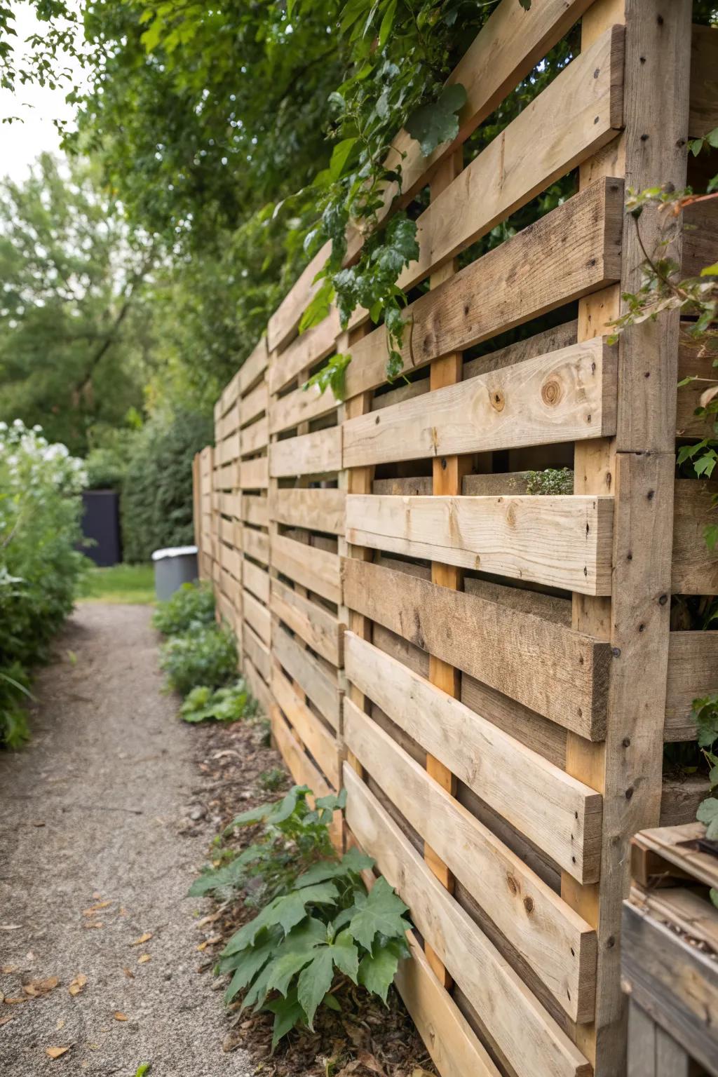 Highlight the natural beauty of wood with rustic pallet designs.