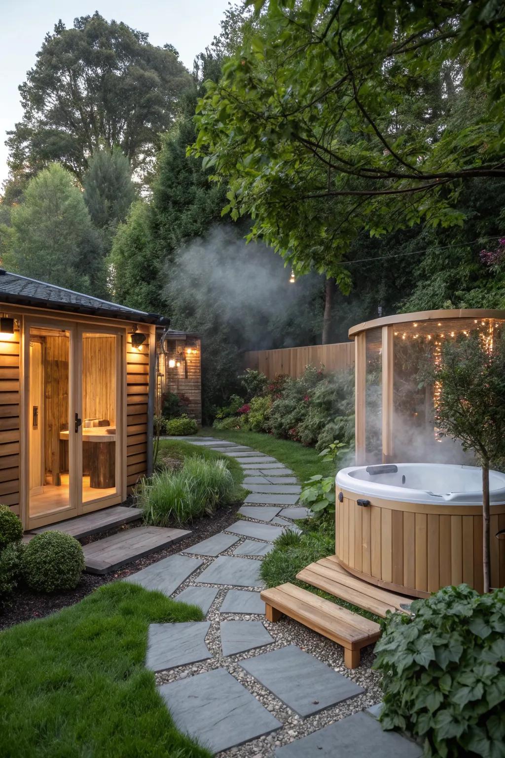 Enjoy a comprehensive spa experience with multiple relaxing features.
