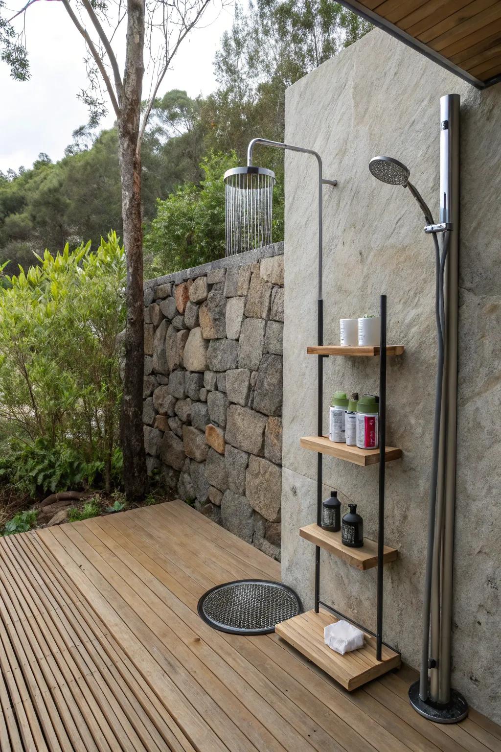 Minimalist designs contribute to a serene and organized shower space.