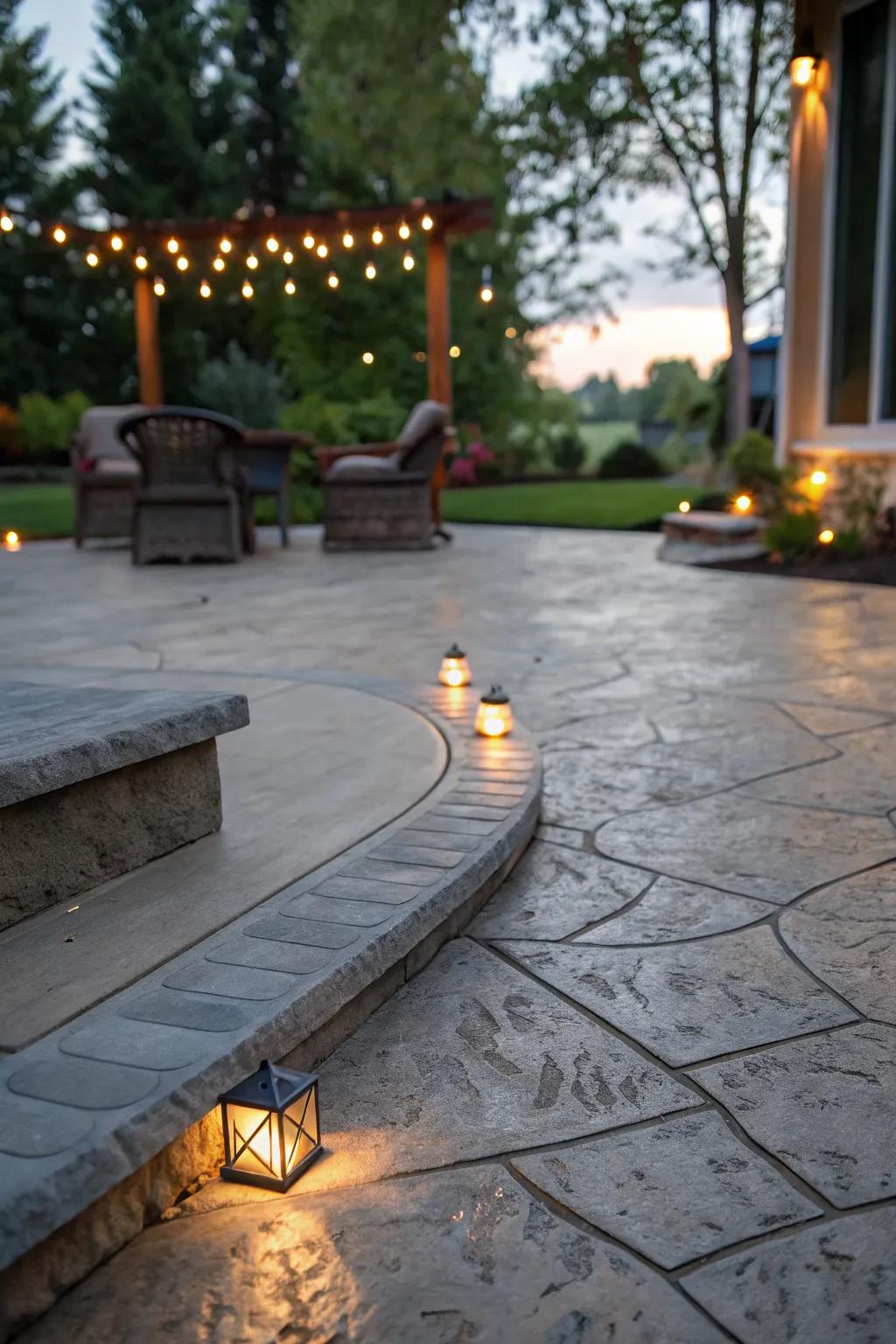 Ambient lighting enhances nighttime usability.