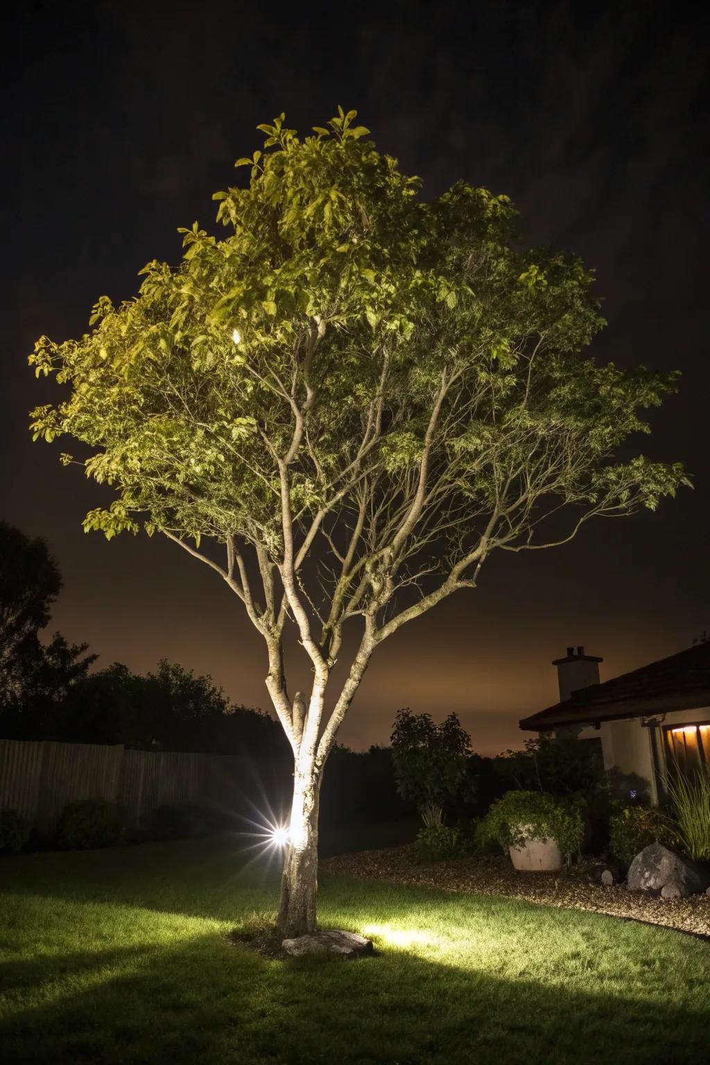 Spotlights turn trees into stunning focal points.
