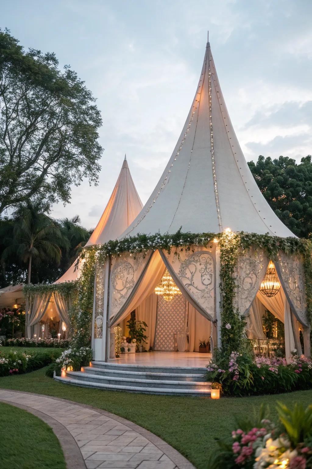 Unique tent shapes create a visual feast.