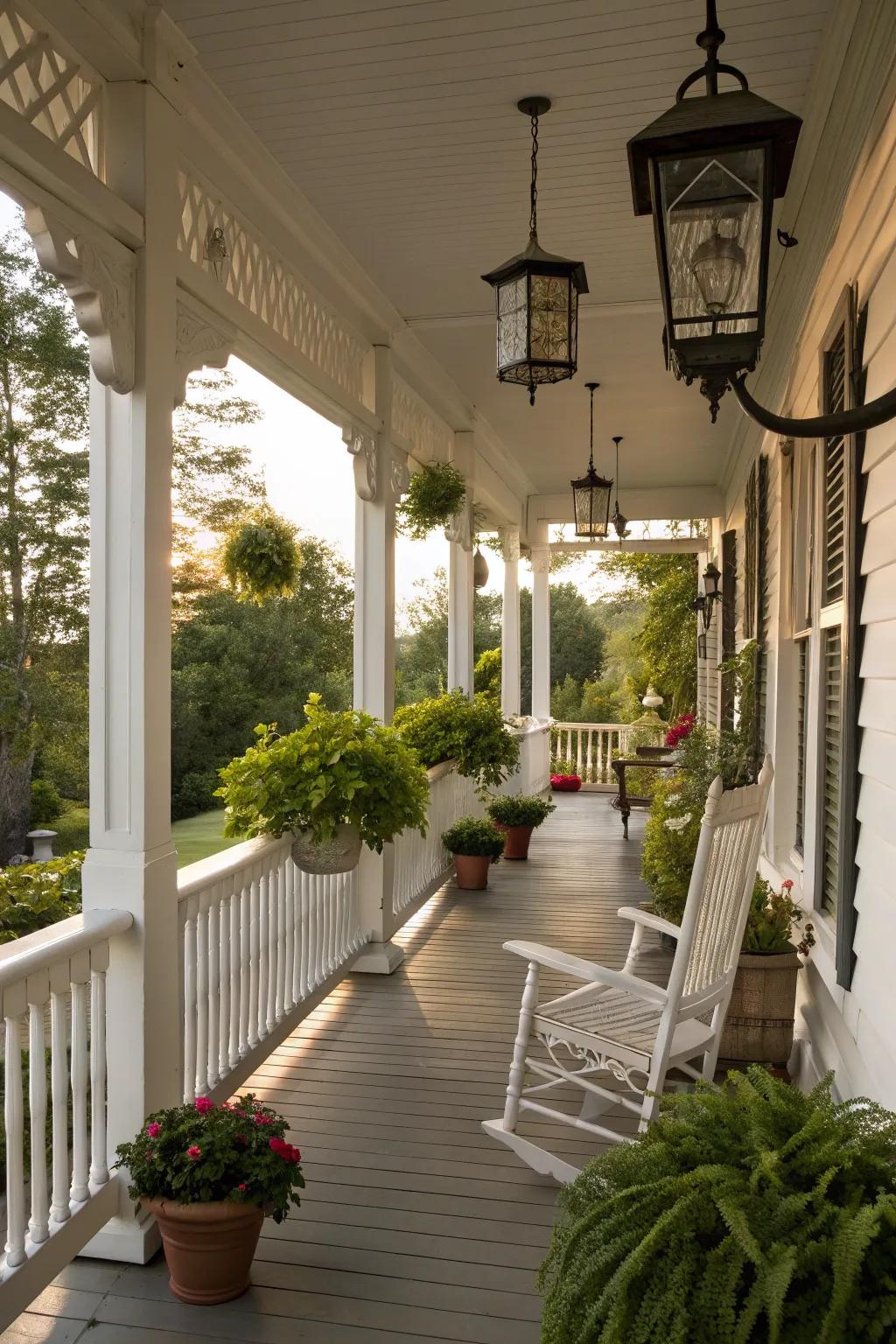 Achieve timeless appeal with a classic white porch.