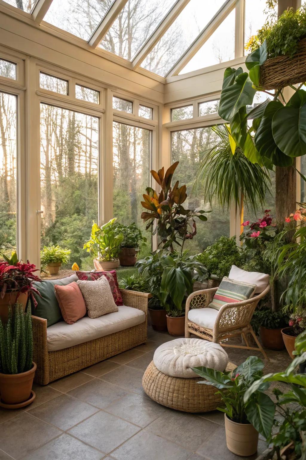 A solarium with breathtaking views and natural light.