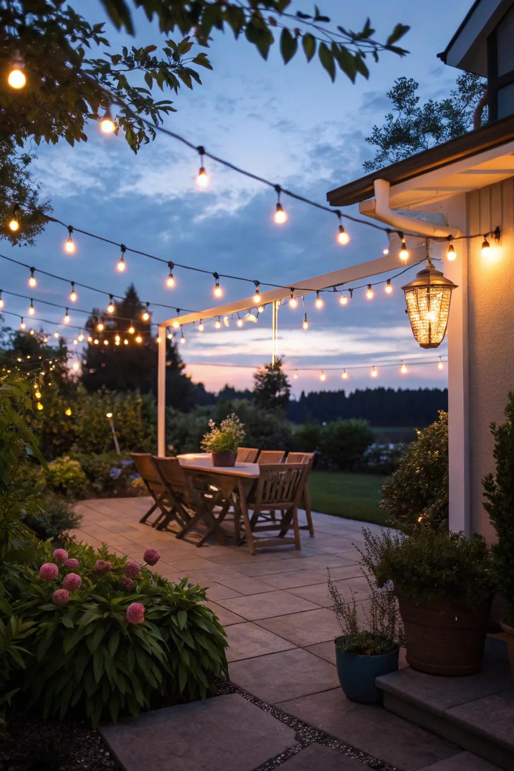 Enhance your patio's ambiance with charming lighting solutions.