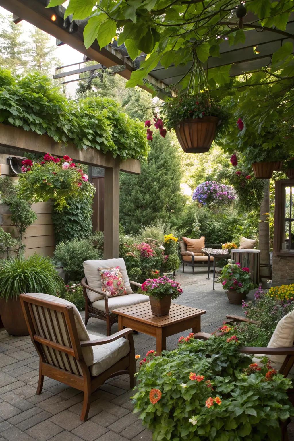 Enhance your patio with the liveliness of natural elements.