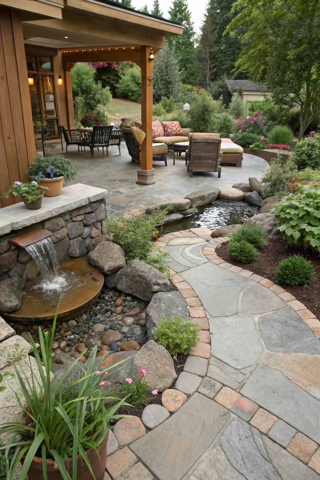 Freeform patios offer a personalized touch to outdoor spaces.