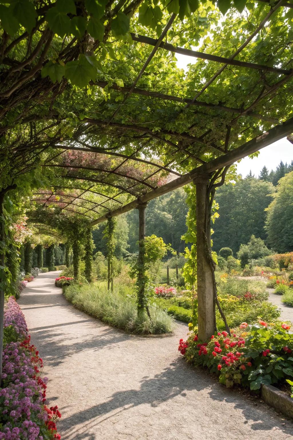 A living canopy of vines brings nature into your pergola.