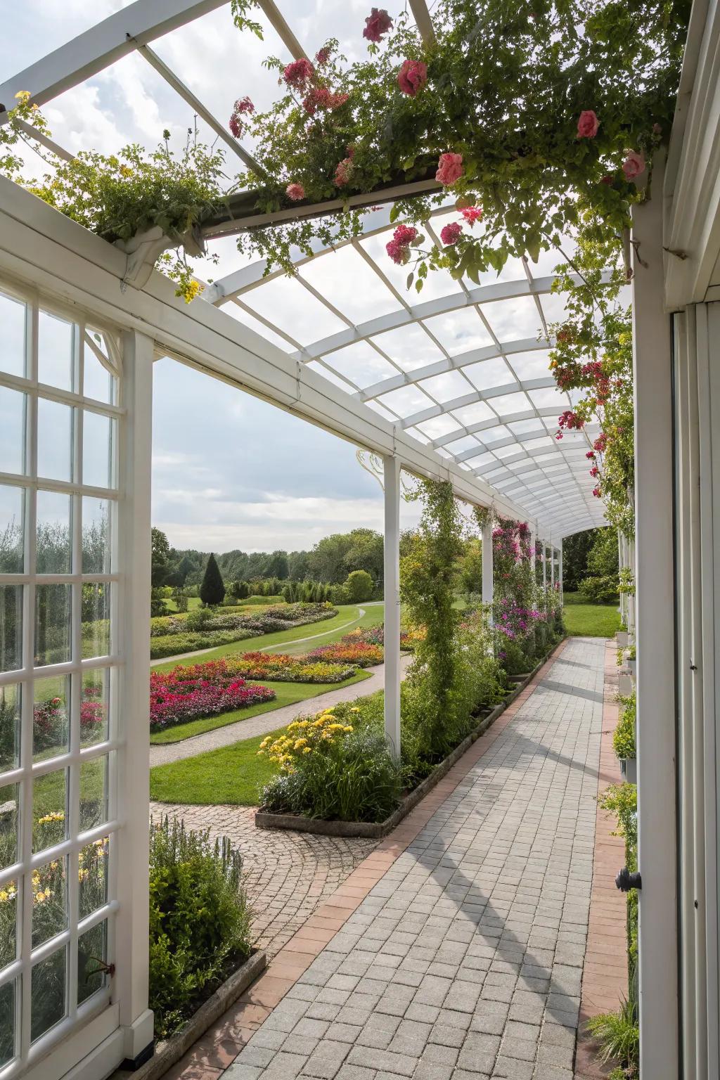 Cost-effective and stylish pergola enclosure with plastic panels