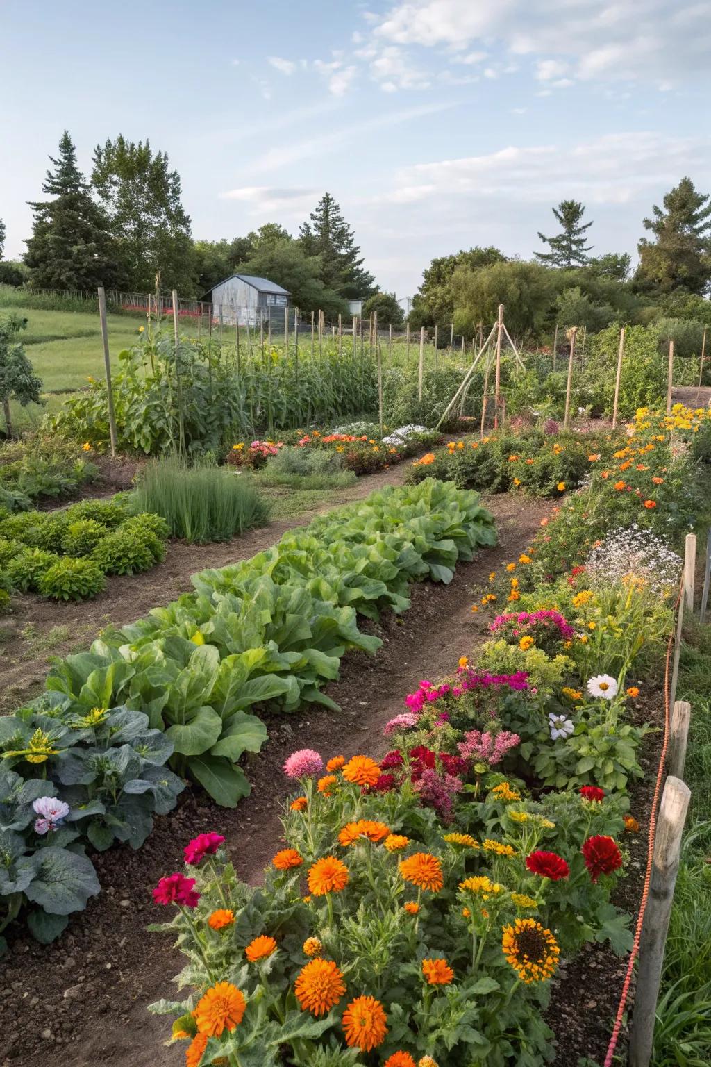 A thriving polyculture plot that enhances biodiversity and resilience.