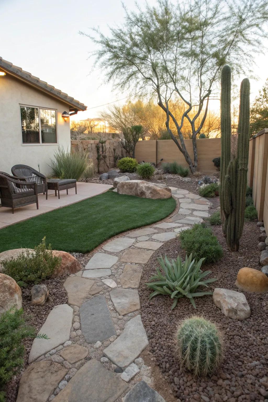 Enjoy a green, low-maintenance lawn with artificial turf.