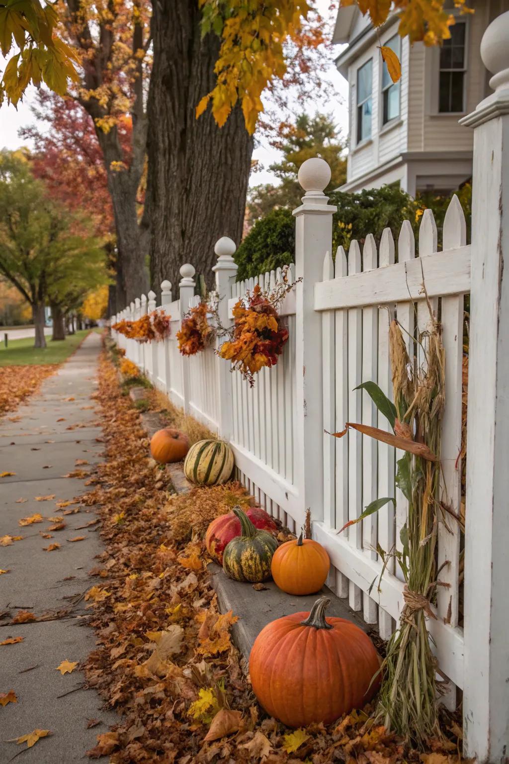 Seasonal decorations bring a festive vibe to your garden fence.