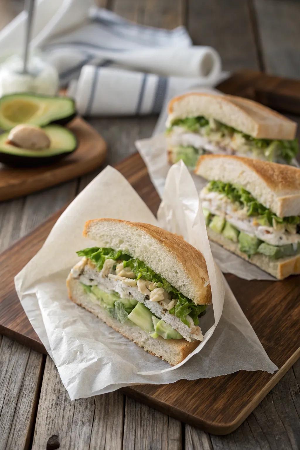Gourmet sandwiches are perfect for a satisfying and delicious picnic meal.