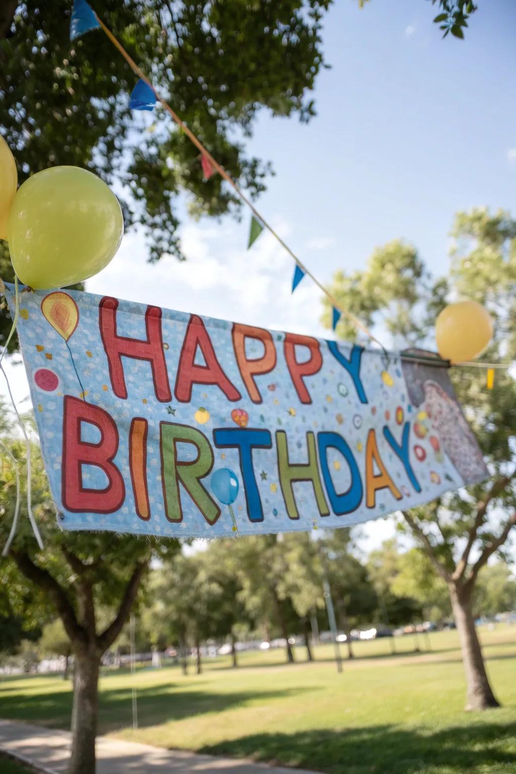 Personalized banners add a special touch to the celebration.