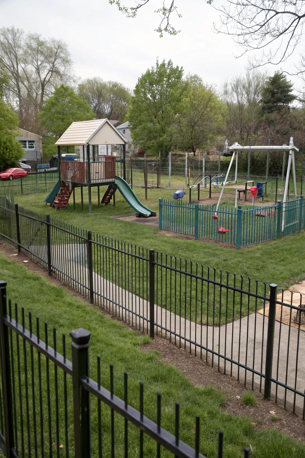 Different fence heights make playgrounds accessible and secure for all ages.