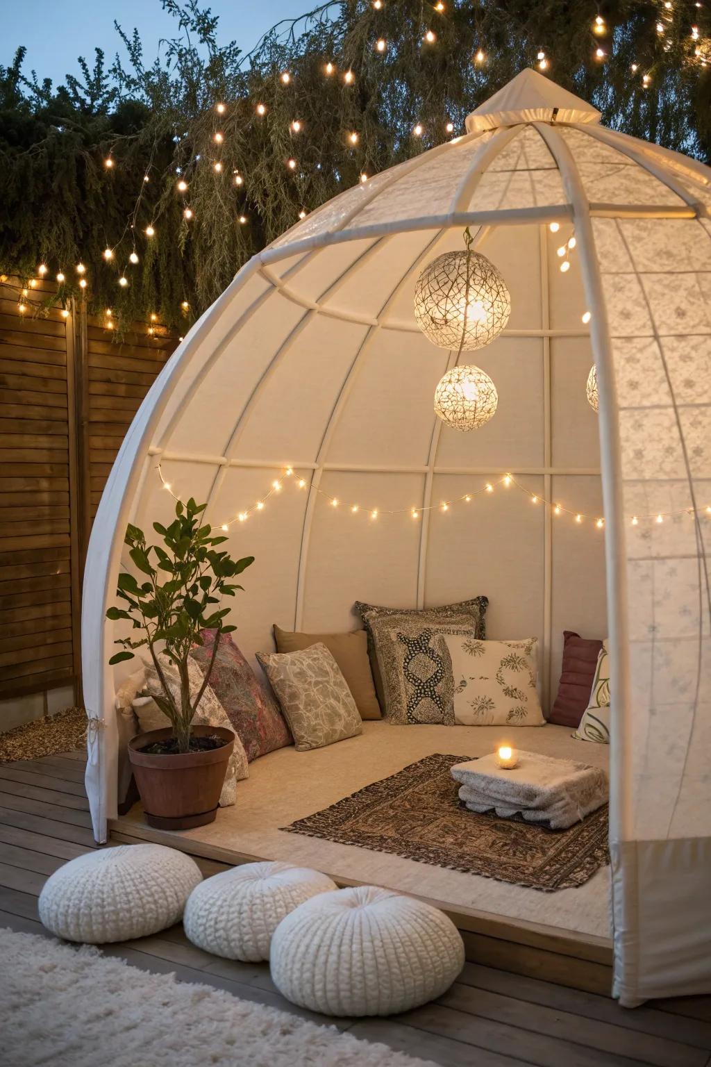A meditation pod designed for peace and relaxation.