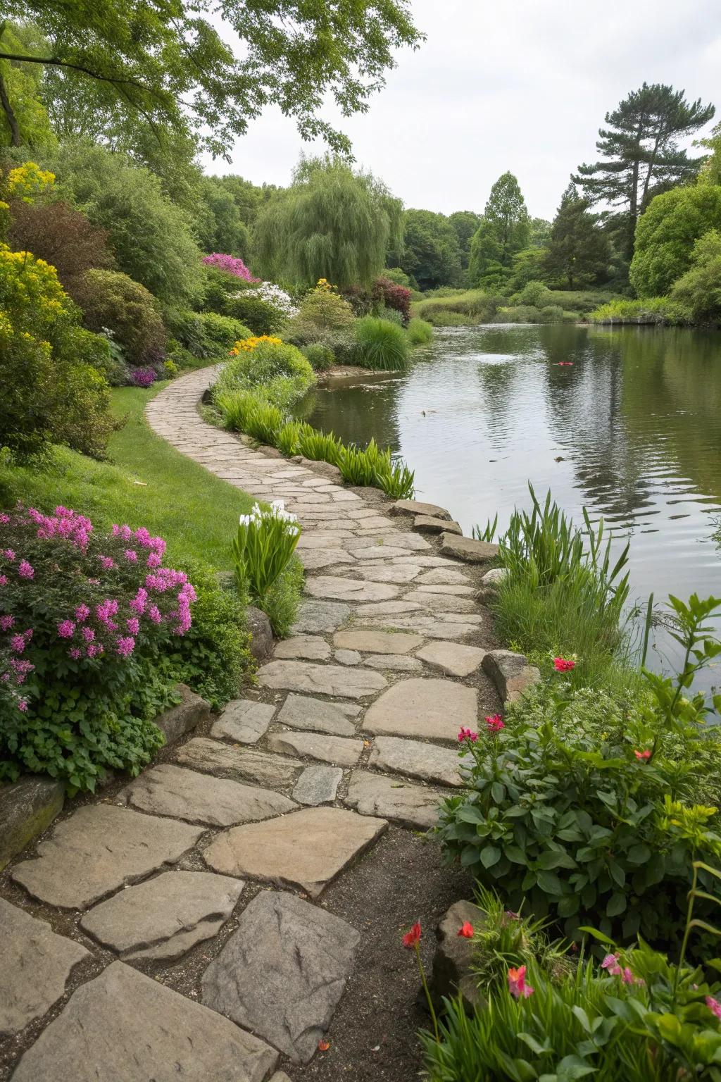 Stone pathways enhance accessibility and charm.