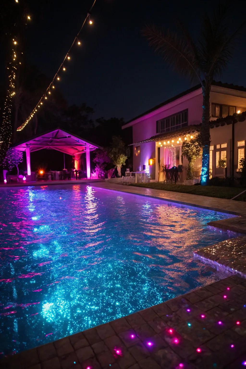 Night lighting adds a magical touch to your pool area.