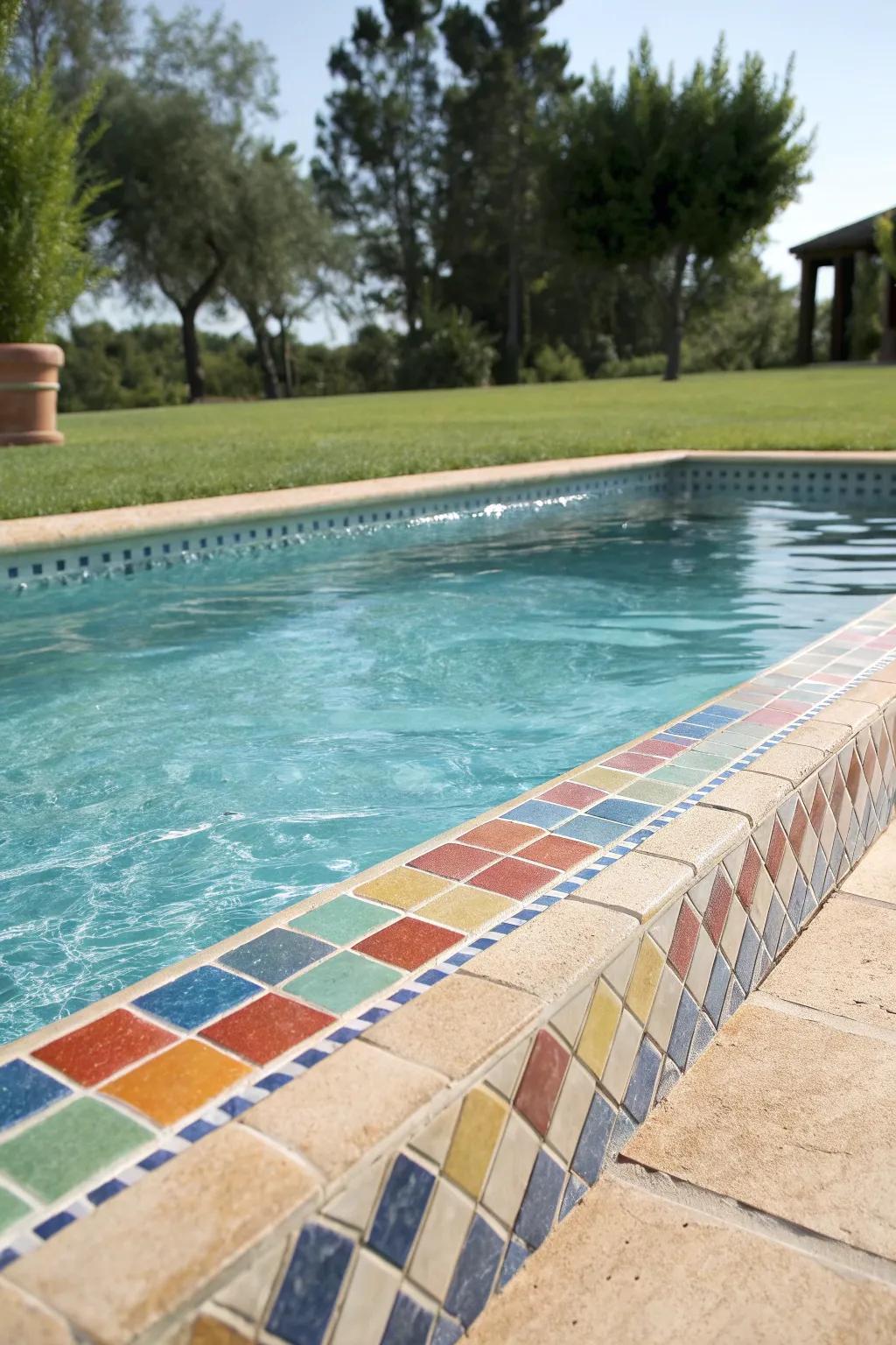 Textured tiles combine safety with style.